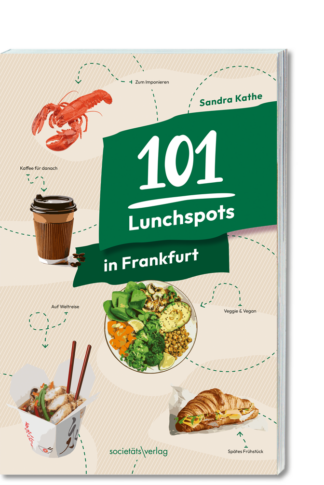 Buchcover in 3D: 101 Lunchspots in Frankfurt, RGB-Datei zum Download