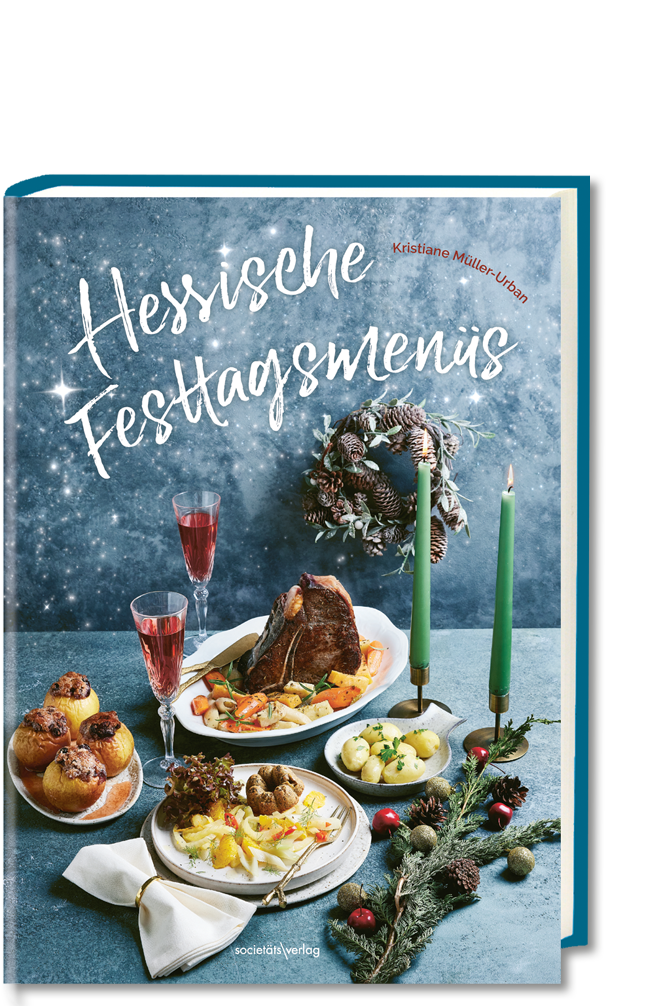 Buchcover in 3D: Hessische Festtagsmenüs, RGB-Datei zum Download