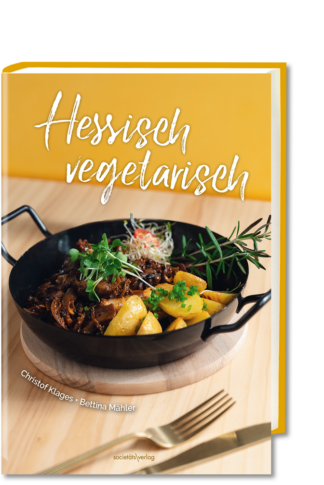 Buchcover in 3D: Hessisch vegetarisch, RGB-Datei zum Download