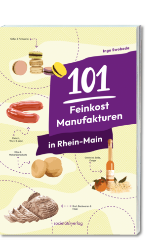 Buchcover in 3D: 101 Feinkost-Manufakturen in Rhein-Main, RGB-Datei zum Download